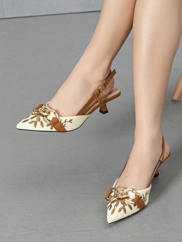 PAZZOZ Clásicos Camel - Vista Lateral Tacón 5.5cm