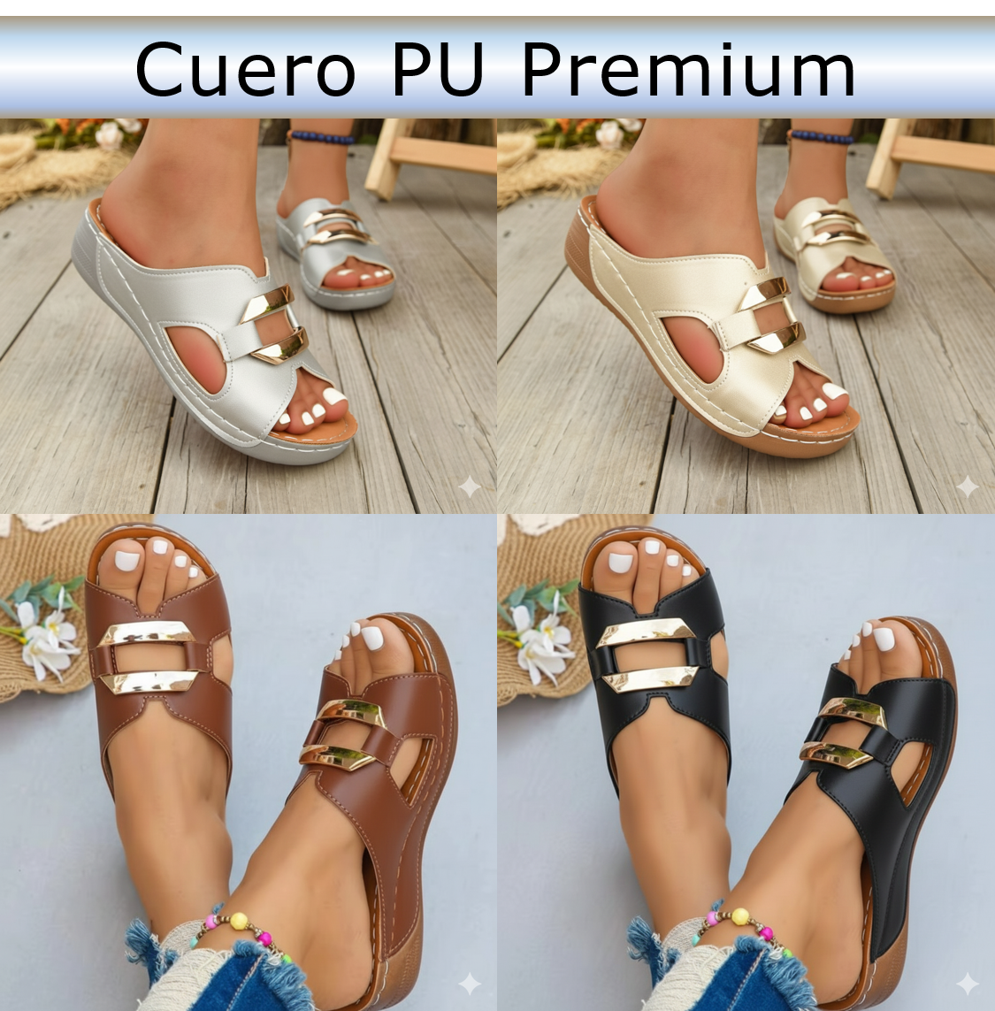 Cuero PU Premium | Zuecos Estocolmo | Ergonómicos, Elegantes, modernos