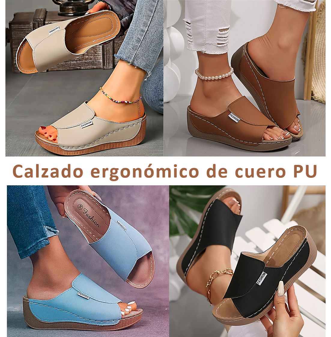✅ Zuecos Nórdicos Ergonómicos | Cuero PU Premium